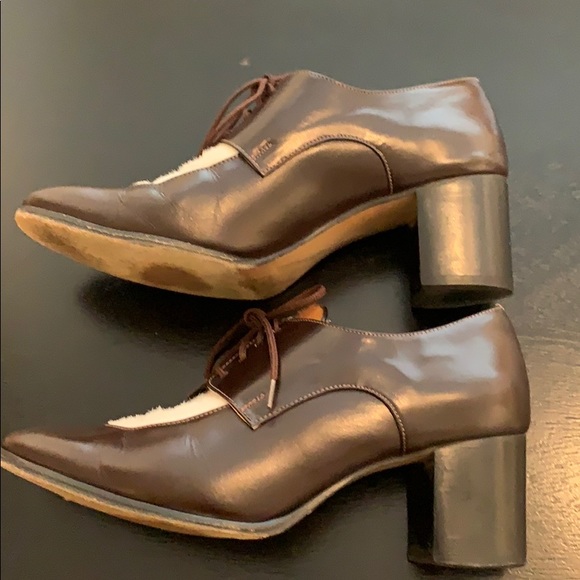 GREATER L.A. leather & ponyhair lace up heels 5.5 - Picture 5 of 8